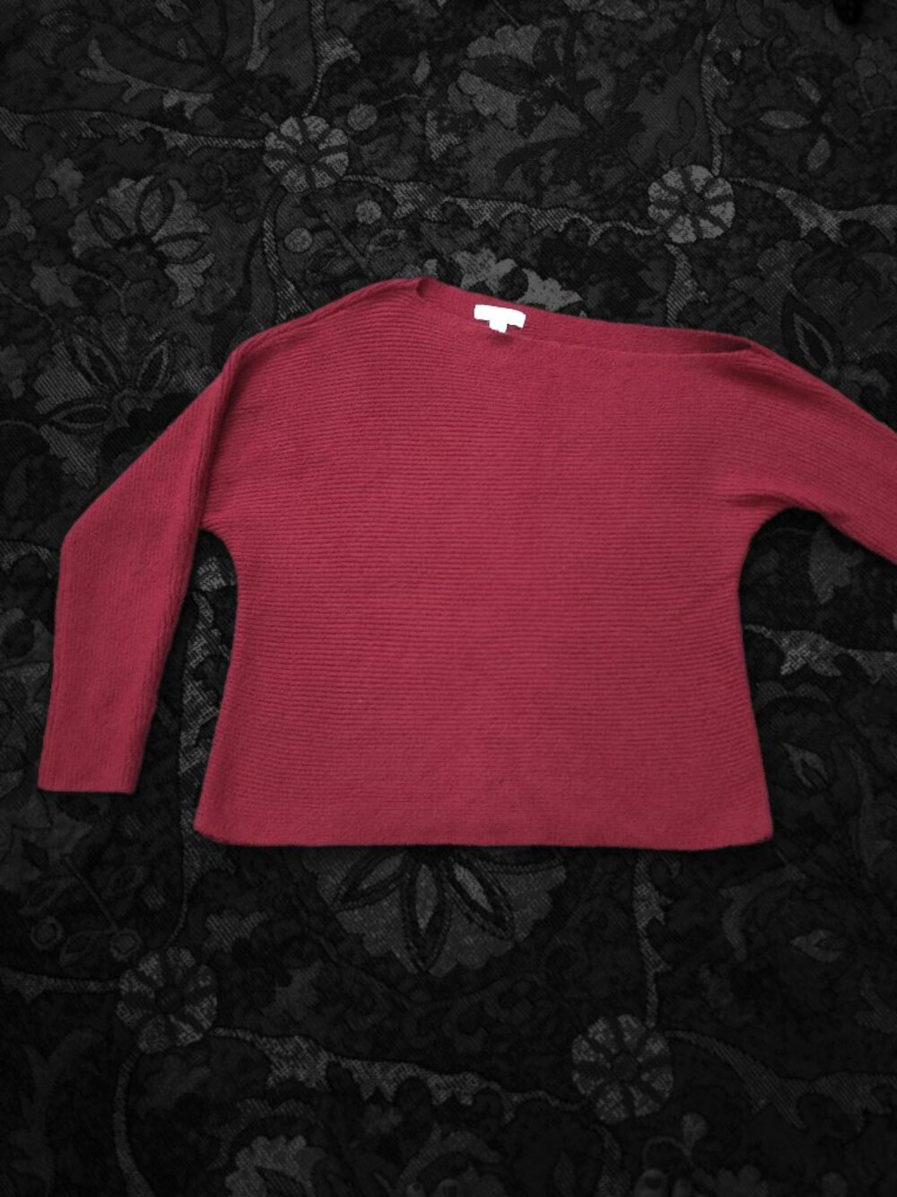 Treasure & Bond Cranberry Ribbed One-Shoulder Pullover Sweater Large GUC